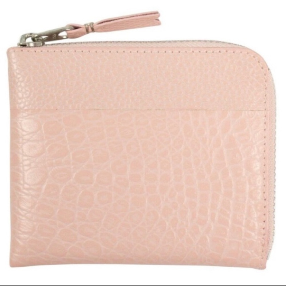 Comme Des Garcon Reptile Embossed Patchwork Pink Leather Wallet